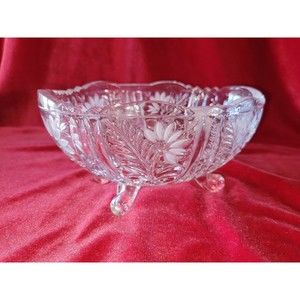 Vintage lead crystal candy dish